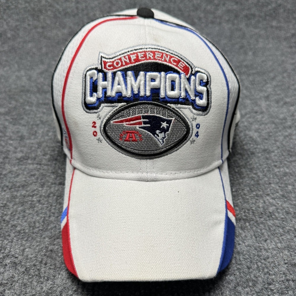 New England Patriots Reebok Hat Mens OSFA White AFC Champions Super Bowl XXXIX